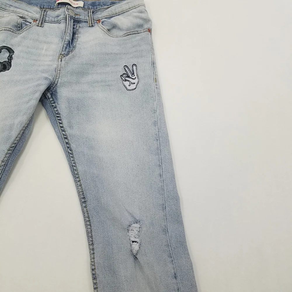 Levi's Big Boys 511 Slim Destruction Patched Jeans
